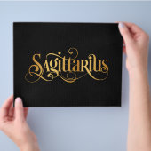 Zwematisch script Zodiac Sign Sagittarius Gold Bla Flyer (Hand)