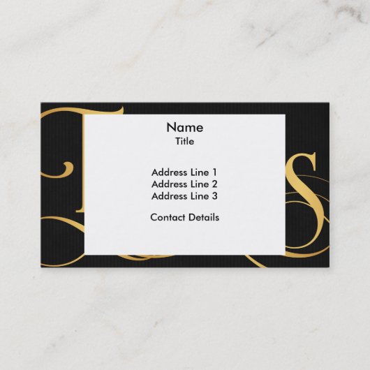 Zwematisch script Zodiac Sign Taurus Gold op Black Visitekaartje (Voorkant)