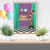  zwembaar Funky Veranderde Art Birthday Poster