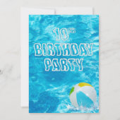 Zwembad 10e Verjaardag Feest Uitnodiging (Voorkant)