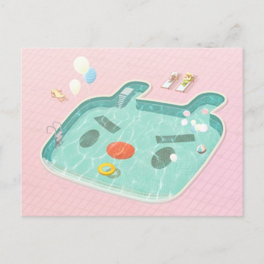 zwembad aankondigingskaart (Voorkant)