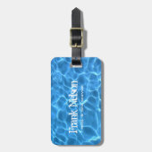 Zwembad Aqua Blauw Bagagelabel (Voorkant verticaal)