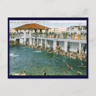 Zwembad, Asbury Park, Vintage van NJ Briefkaart