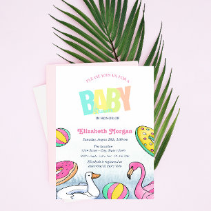 Zwembad Baby Shower Kaart