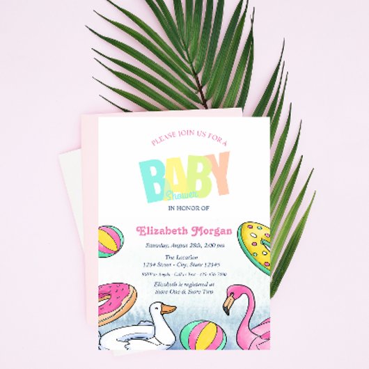 Zwembad Baby Shower Kaart