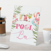 Zwembad bar Flamingo zwembad party cocktails Reclamebord Met Voetstuk (Insitu)
