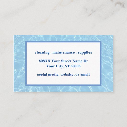 Zwembad Bedrijf Water en Floatie Visitekaartje (Achterkant)