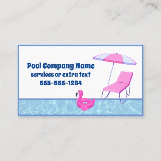 Zwembad Bedrijf Water en Floatie Visitekaartje (Voorkant)