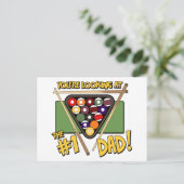 Zwembad/biljart #1 Dad Vaderdag Gift Briefkaart (Staand voorkant)