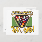 Zwembad/biljart #1 Dad Vaderdag Gift Briefkaart (Voorkant / Achterkant)