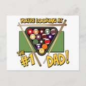 Zwembad/biljart #1 Dad Vaderdag Gift Briefkaart (Voorkant)