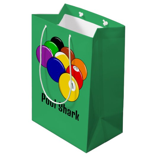 Zwembad Biljart Gift Bag Medium Cadeauzakje (Achterkant Gekanteld)