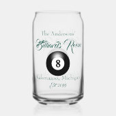 Zwembad biljart kamer 8 bal Drinkware bier Blikvorm Glas (Voorkant)