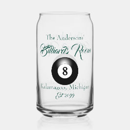 Zwembad biljart kamer 8 bal Drinkware bier Blikvorm Glas