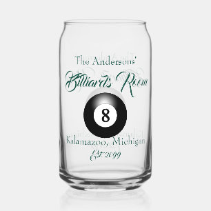 Zwembad biljart kamer 8 bal Drinkware bier Blikvorm Glas
