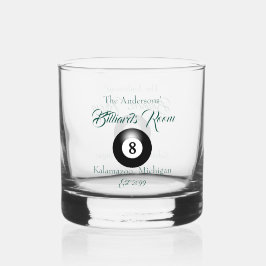 Zwembad biljart kamer 8 bal Drinkware rotsen Whisky Glas