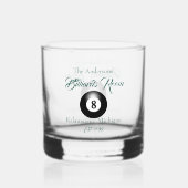 Zwembad biljart kamer 8 bal Drinkware rotsen Whisky Glas (Achterkant)