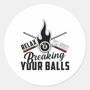 Zwembad Biljart Snooker 8 Bal Biljart Grappig cade Ronde Sticker