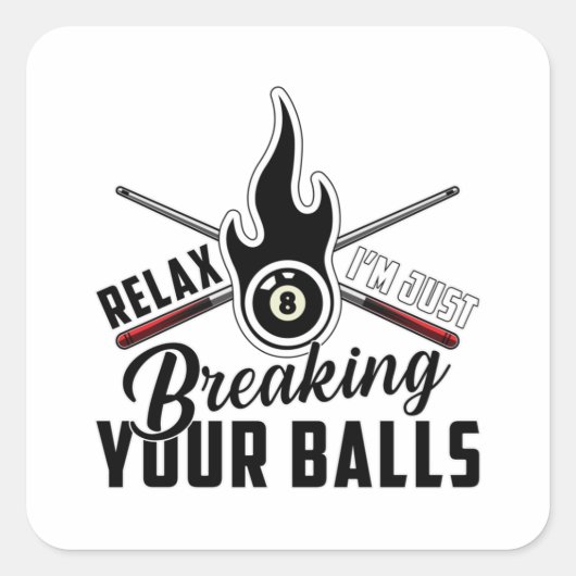 Zwembad Biljart Snooker 8 Bal Biljart Grappig cade Vierkante Sticker (Voorkant)