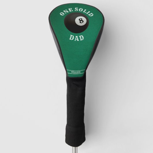 Zwembad Billiard 8 Ball Een Solid Dad Vaderdag Golfheadcover (Voorkant)