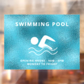 Zwembad blauwe openingstijden raamsticker (Vel 2)