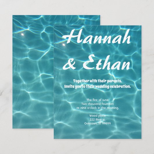 Zwembad bruiloft - Neem de sprong Kaart (Voorkant / Achterkant)