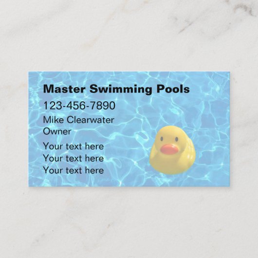 Zwembad Contactor Zwembad Water Theme Visitekaartje (Voorkant)