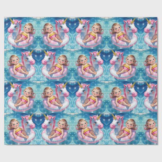 Zwembad Dagen Cadeaupapier (Vlak)