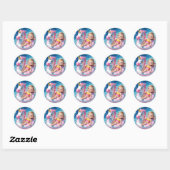 Zwembad Dagen Ronde Sticker (Vel)