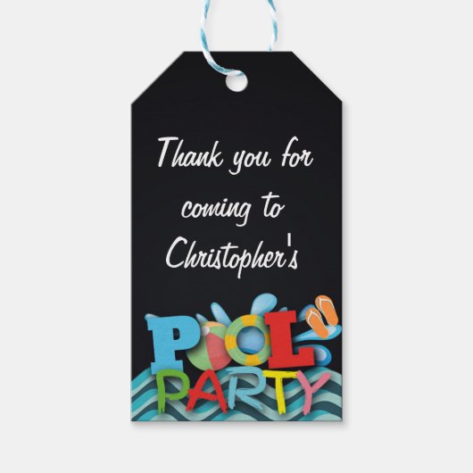 Zwembad Dank u Cadeau Label Cadeaulabel (Voorkant)