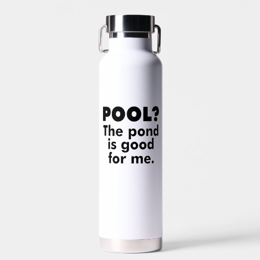 Zwembad? De vijver is goed genoeg voor mij. Waterfles (Voorkant)