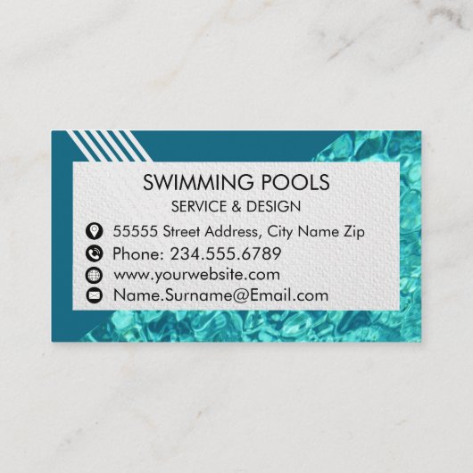 Zwembad Diensten Visitekaartje (Achterkant)