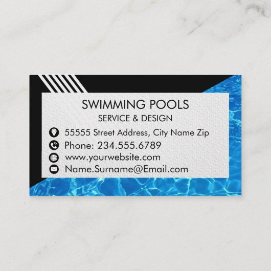 Zwembad Diensten Visitekaartje (Achterkant)