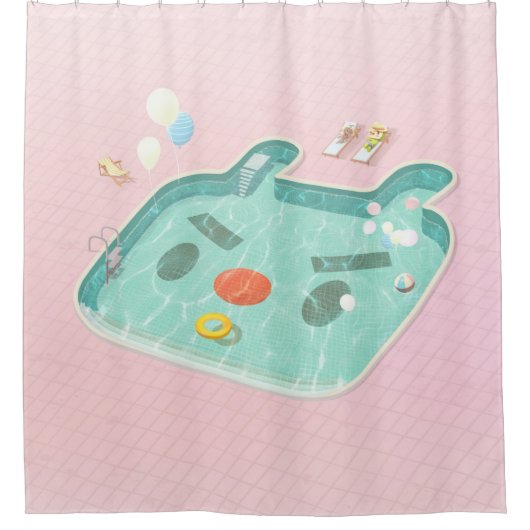 zwembad douchegordijn (Voorkant)