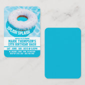 Zwembad Doughnut, Pool Party Verjaardag Handout Ti Visitekaartje (Voorkant / Achterkant)