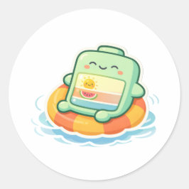 Zwembad drijver ronde sticker