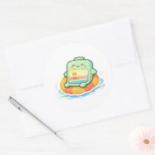 Zwembad drijver ronde sticker (Envelop)
