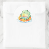 Zwembad drijver ronde sticker (Tas)