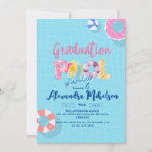 Zwembad en BBQ Graduation Party Kaart (Voorkant)