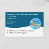 Zwembad en behuizing reparatie onderhoud visitekaartje (Voorkant)