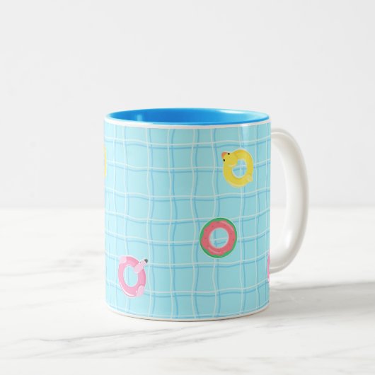 Zwembad en buis tweekleurige koffiemok (Voorkant rechts)