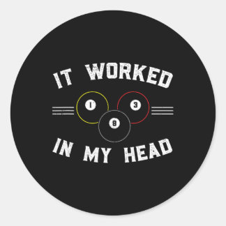 Zwembad en snookerspeler3 ronde sticker