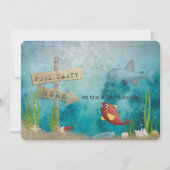 Zwembad Feestvis in de oceaan met houten bord Kaart (Voorkant)