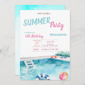 Zwembad Float Bril Bloemen Zomer Verjaardagsfeest Kaart (Voorkant / Achterkant)