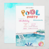 Zwembad Float Bril Zwembad Verjaardagsfeest Kaart (Voorkant / Achterkant)