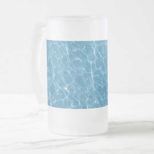 Zwembad Frosted 16 oz Frosted Glass Mok (Voorkant links)
