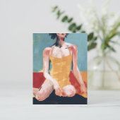  zwembad - Geel zwempak Briefkaart (Staand voorkant)