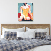  zwembad - Geel zwempak Canvas Afdruk (Insitu (Slaapkamer))