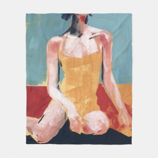  zwembad - Geel zwempak Fleece Deken (Voorkant)