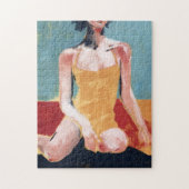 zwembad - Geel zwempak Legpuzzel (Verticaal)